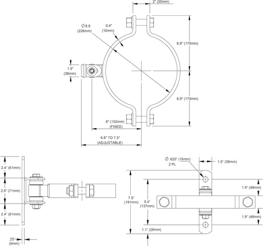 The BadAss® with Steel Body Regular Duty Half Bolt-On Hinge - CI2054