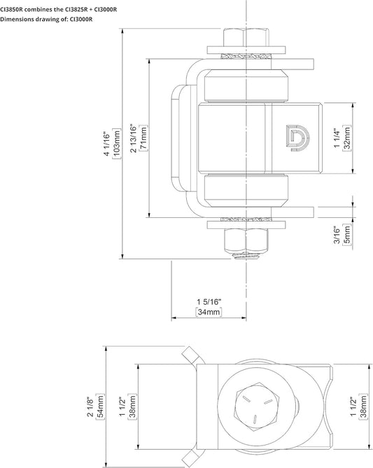 The Original Round Post BadAss® Regular Duty Weld-On Hinge - CI3000R