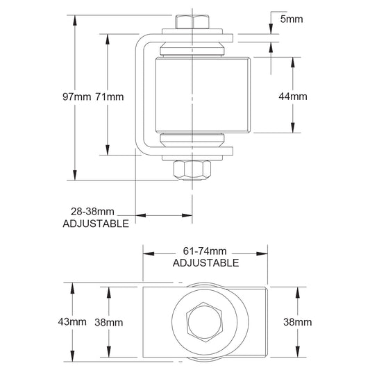 The Original BadAss® Heavy Duty Bolt-On Hinge - CI3500