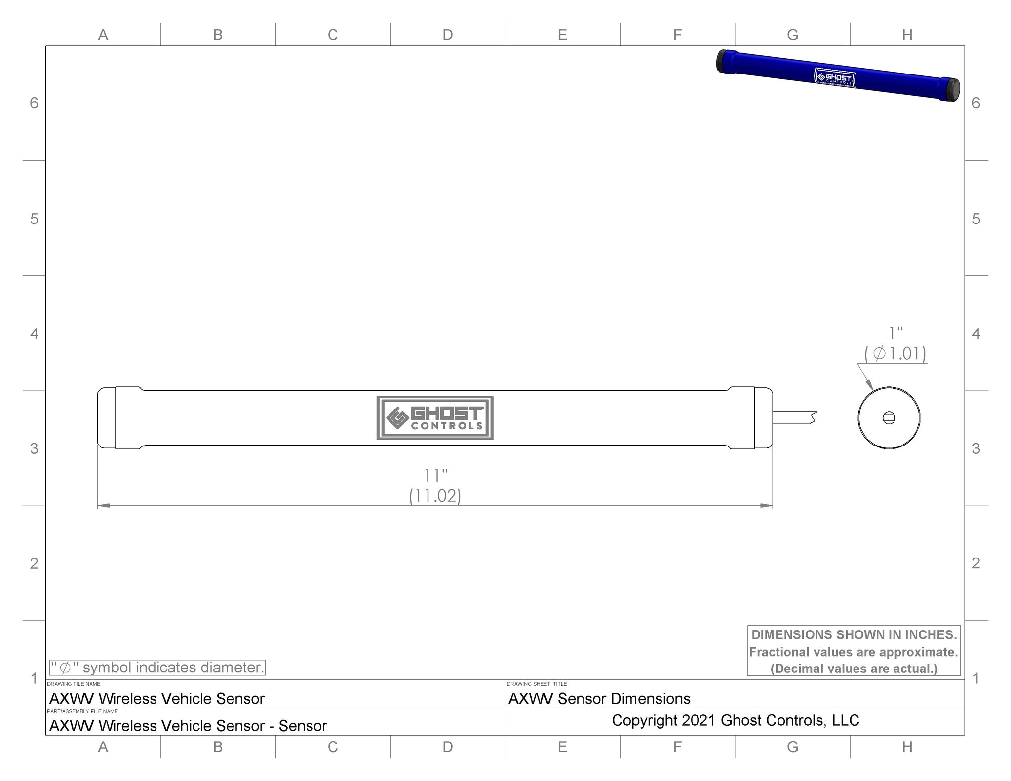 AXWV Wireless Vehicle Sensor Ghost Controls ProGhost Controls